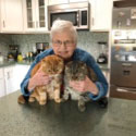 Nancy Duncan with her cats